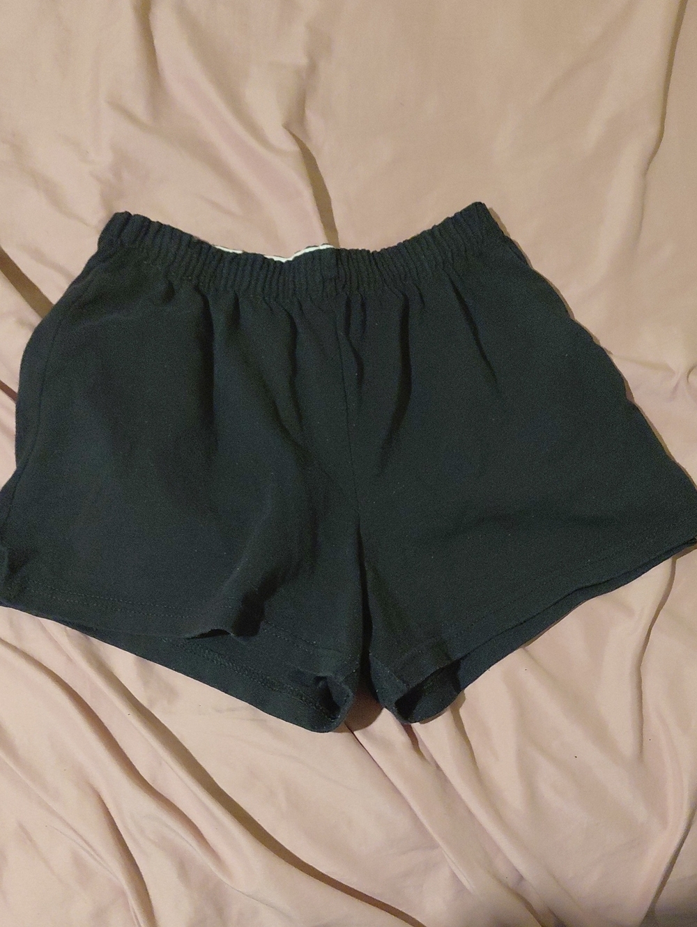 Women’s Athletic Black Elastic-Waist Shorts